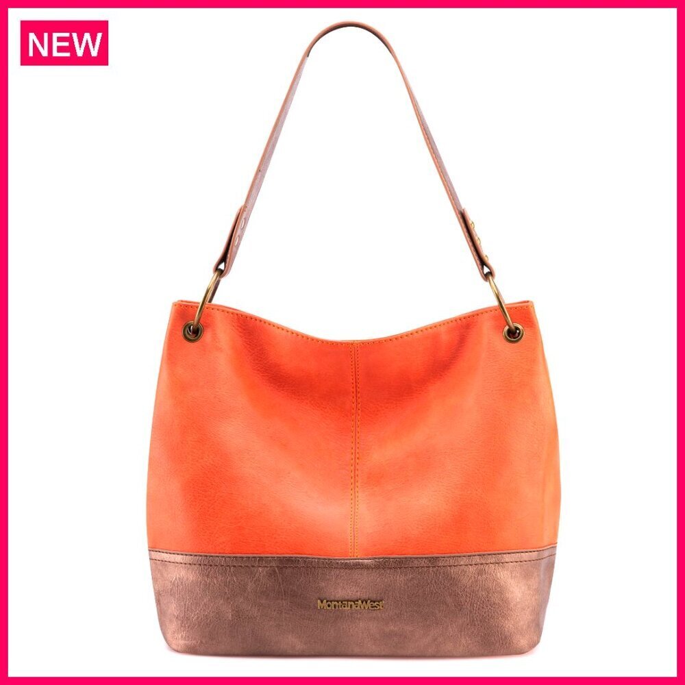 Large Vegan Leather Hobo Shoulder Bag with Back Pocket and Zipper